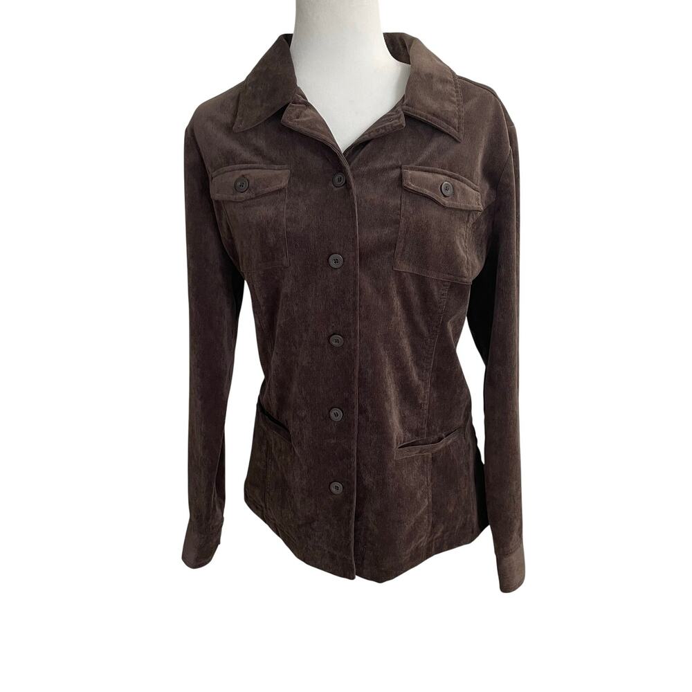 Croft & Barrow Brown Corduroy Jacket Size L Y2K Workwear Western